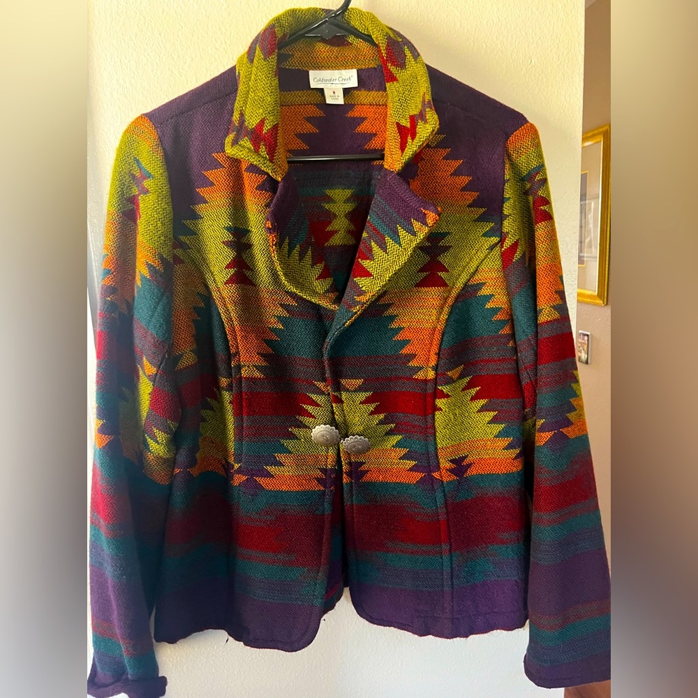 Southwestern Jacket Tapestry Blazer Boho Woven